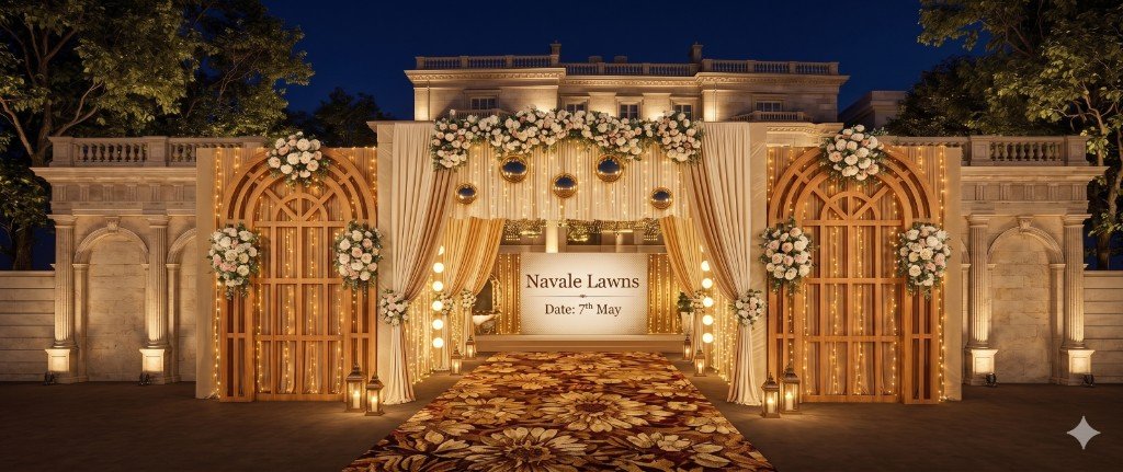 Navale Lawns venue entrance decor